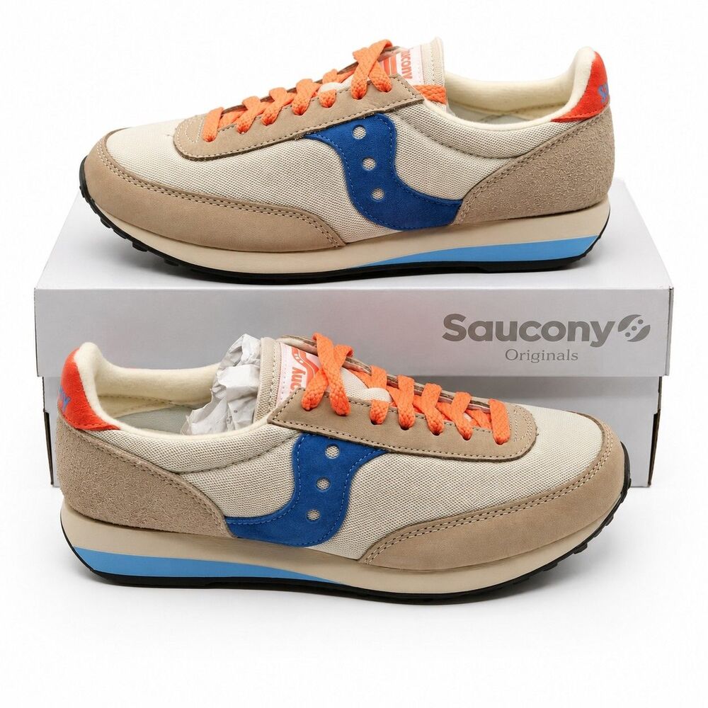Saucony Trainer 80 S60987-1 Cream Blue Retro Sneakers Women’s Size 9.5 Originals
